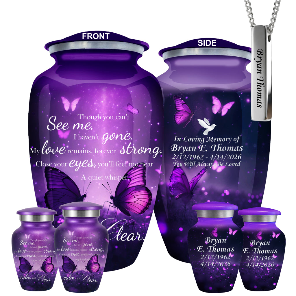 Butterfly Engraved Cremation Urn