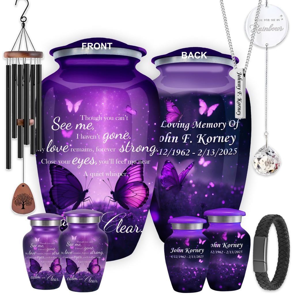 Butterfly Engraved Cremation Urn