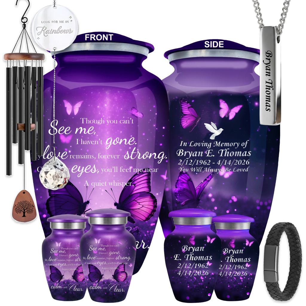 Butterfly Engraved Cremation Urn
