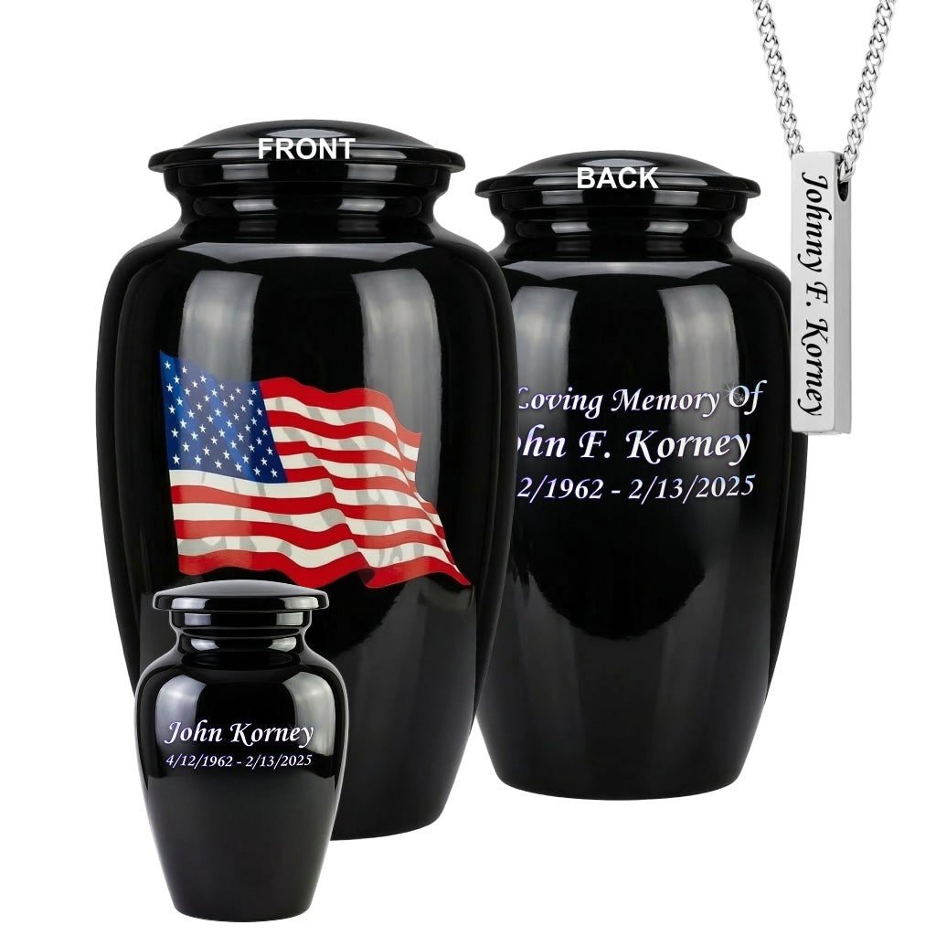 American Flag Tribute Urn