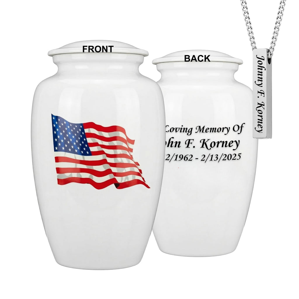 American Flag Tribute Urn