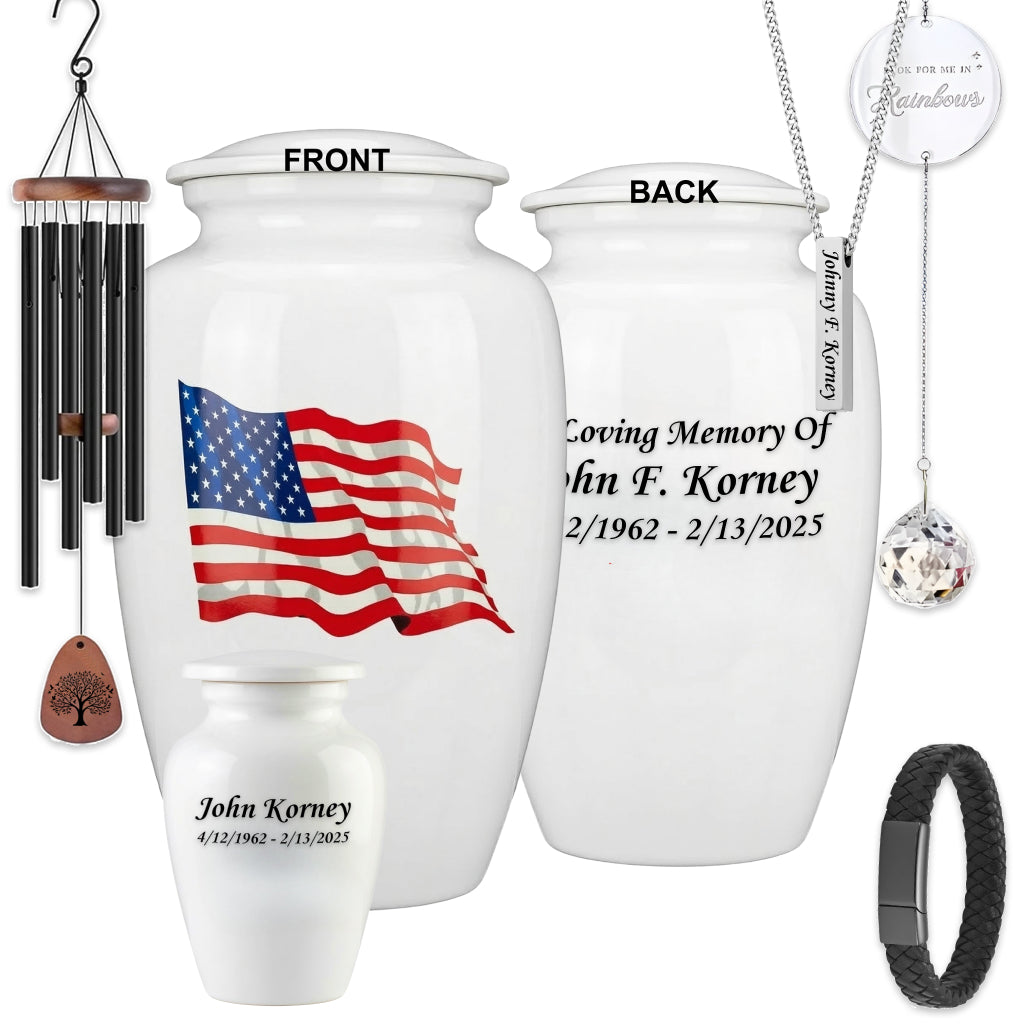 American Flag Tribute Urn