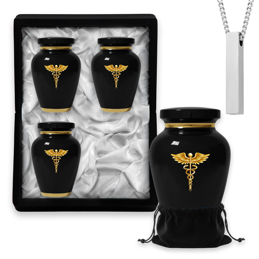 Medical Professional Memorial Urn (Caduceus Design)