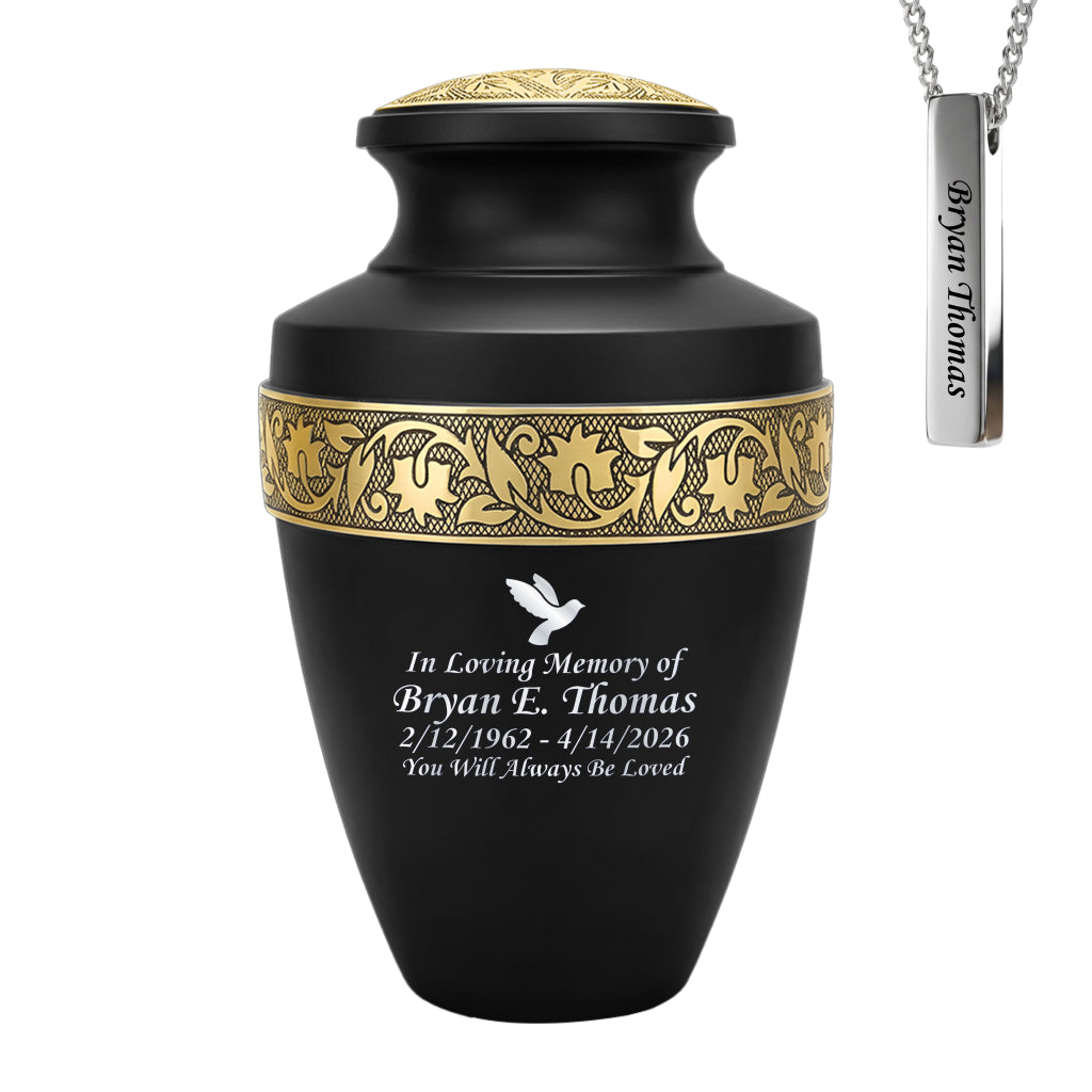 Engraved Grecian Cremation Urn