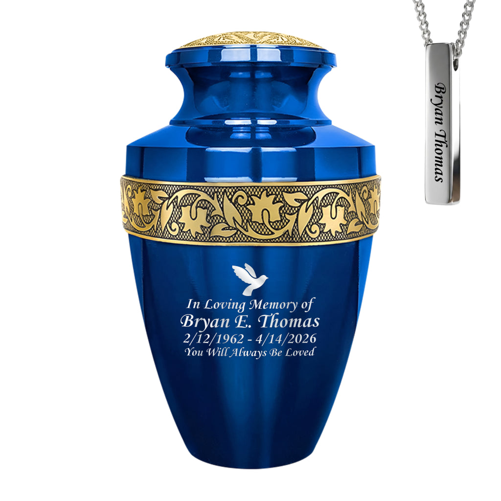 Engraved Grecian Cremation Urn