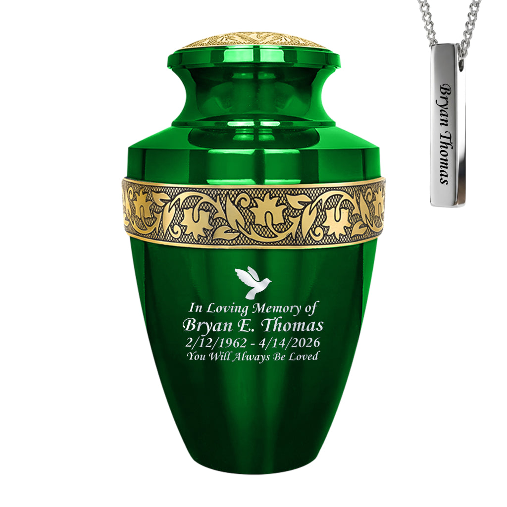 Engraved Grecian Cremation Urn