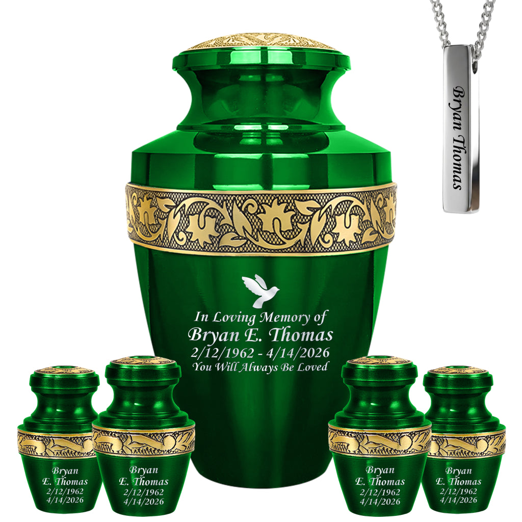 Engraved Grecian Cremation Urn