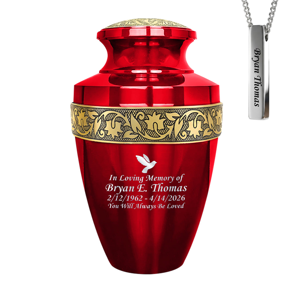 Engraved Grecian Cremation Urn