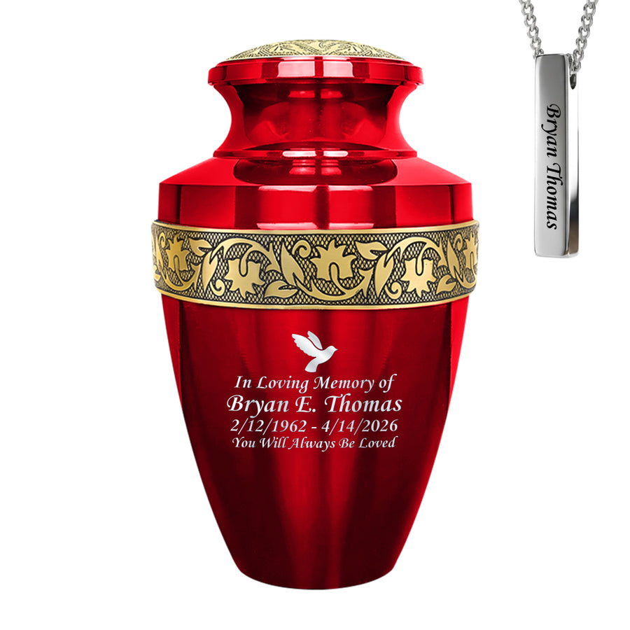 Engraved Grecian Cremation Urn