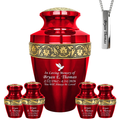 Engraved Grecian Cremation Urn