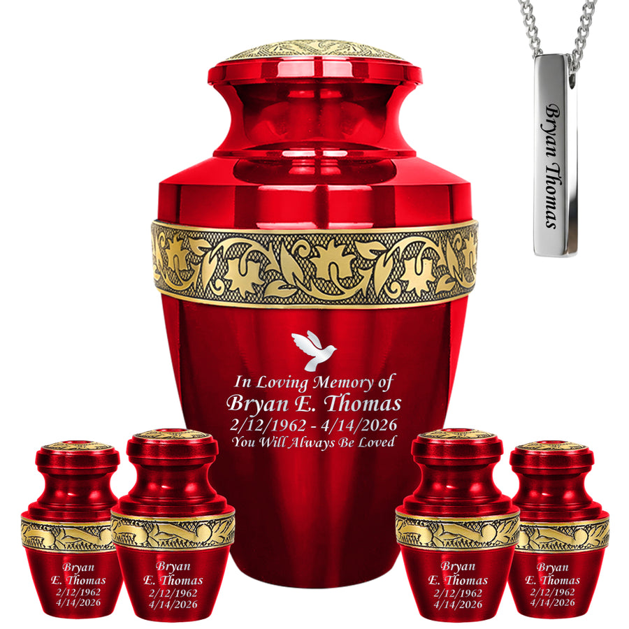Engraved Grecian Cremation Urn