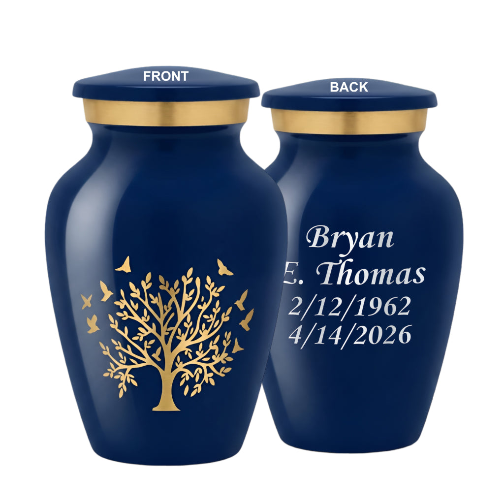 Ornate Tree of Life Motif Urn