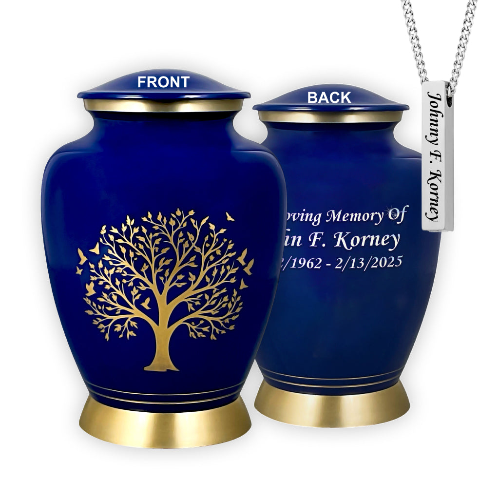 Ornate Tree of Life Motif Urn