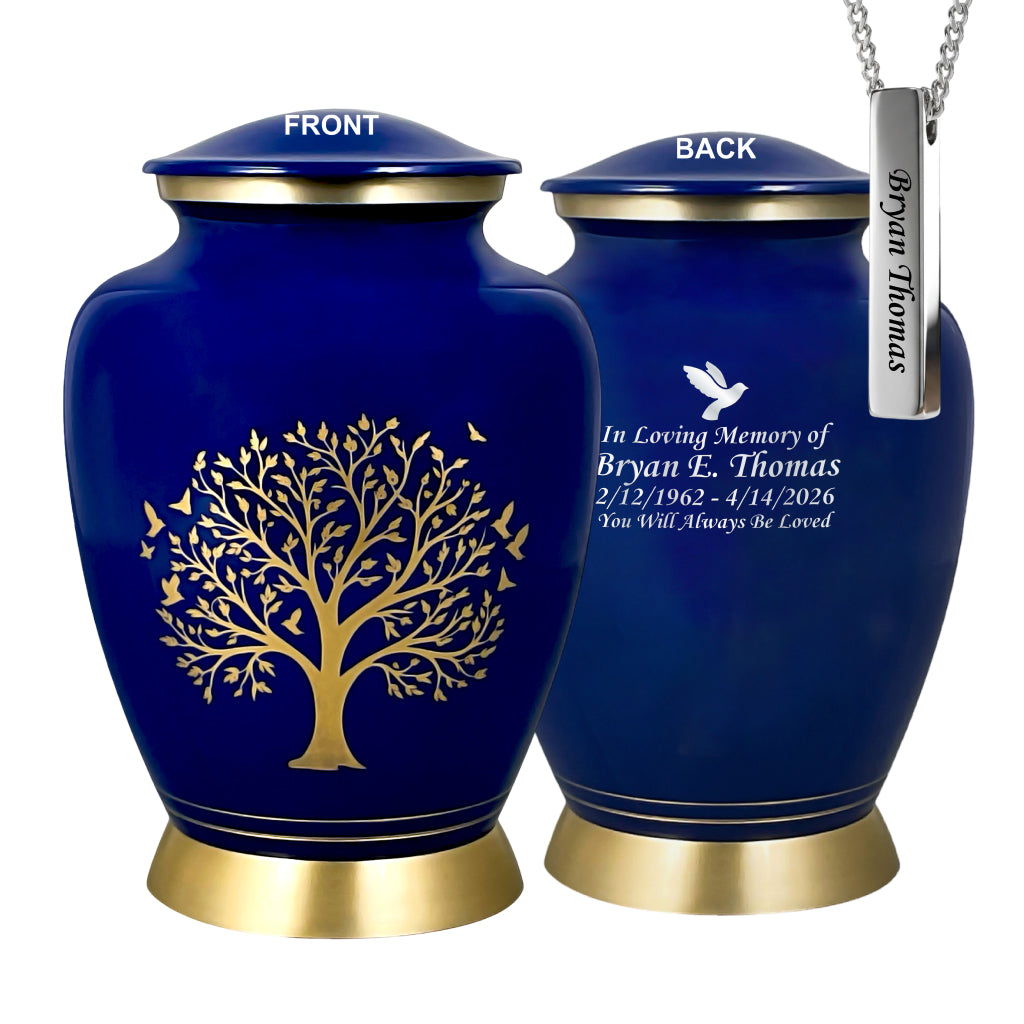 Ornate Tree of Life Motif Urn