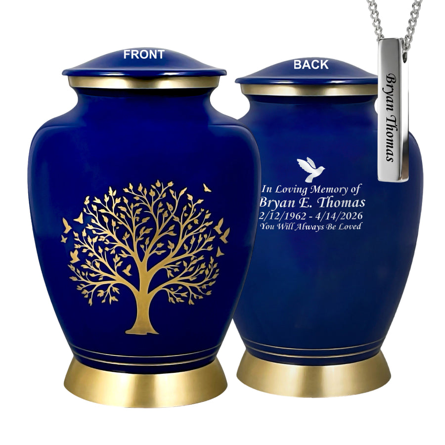 Ornate Tree of Life Motif Urn
