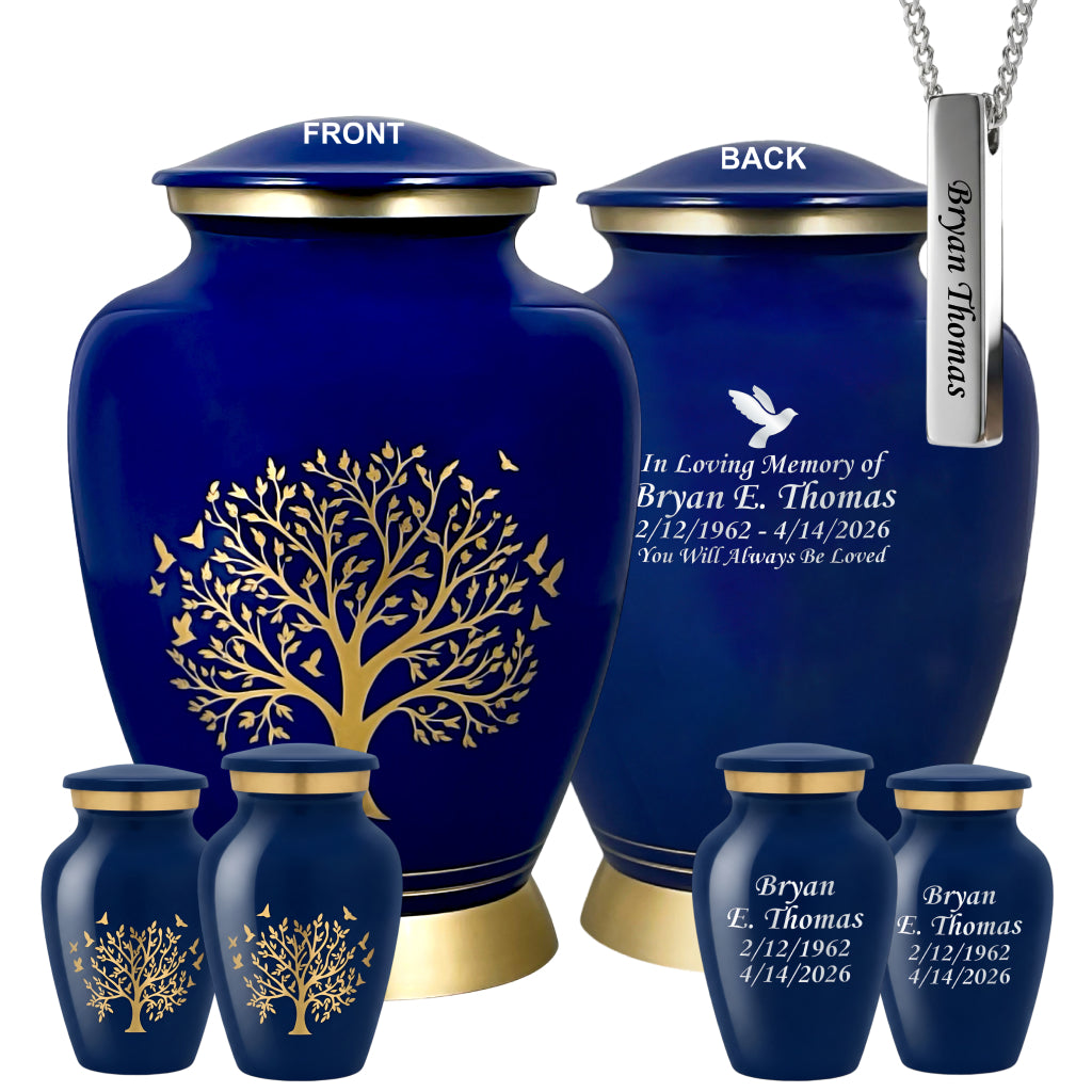 Ornate Tree of Life Motif Urn