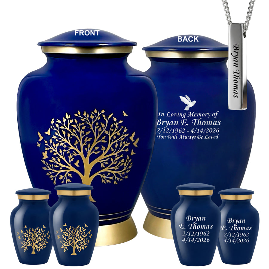 Ornate Tree of Life Motif Urn