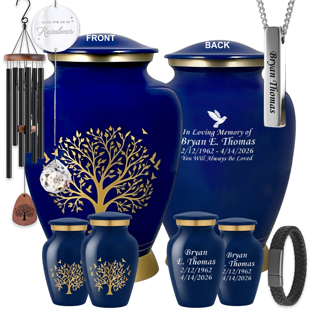 Ornate Tree of Life Motif Urn