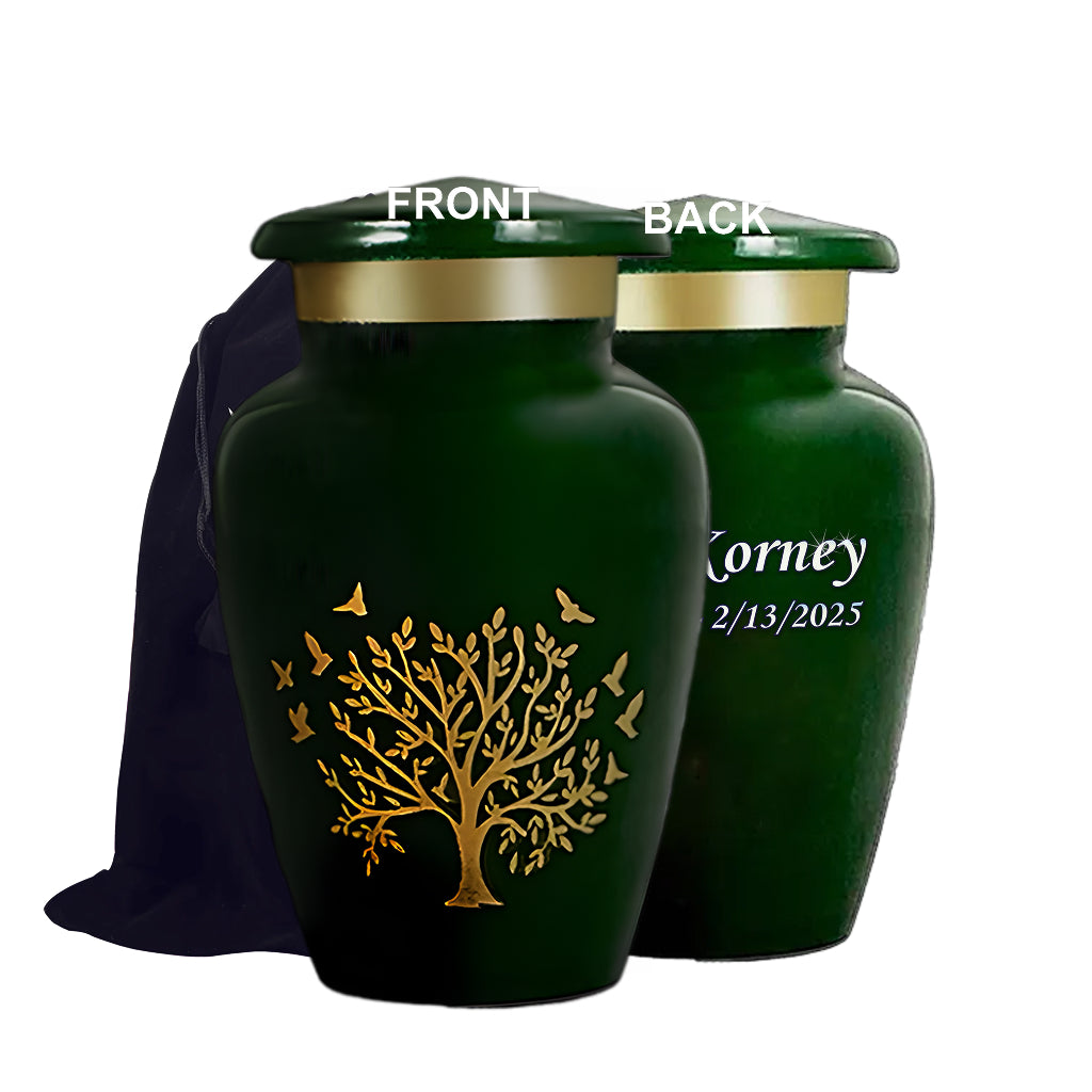 Ornate Tree of Life Motif Urn