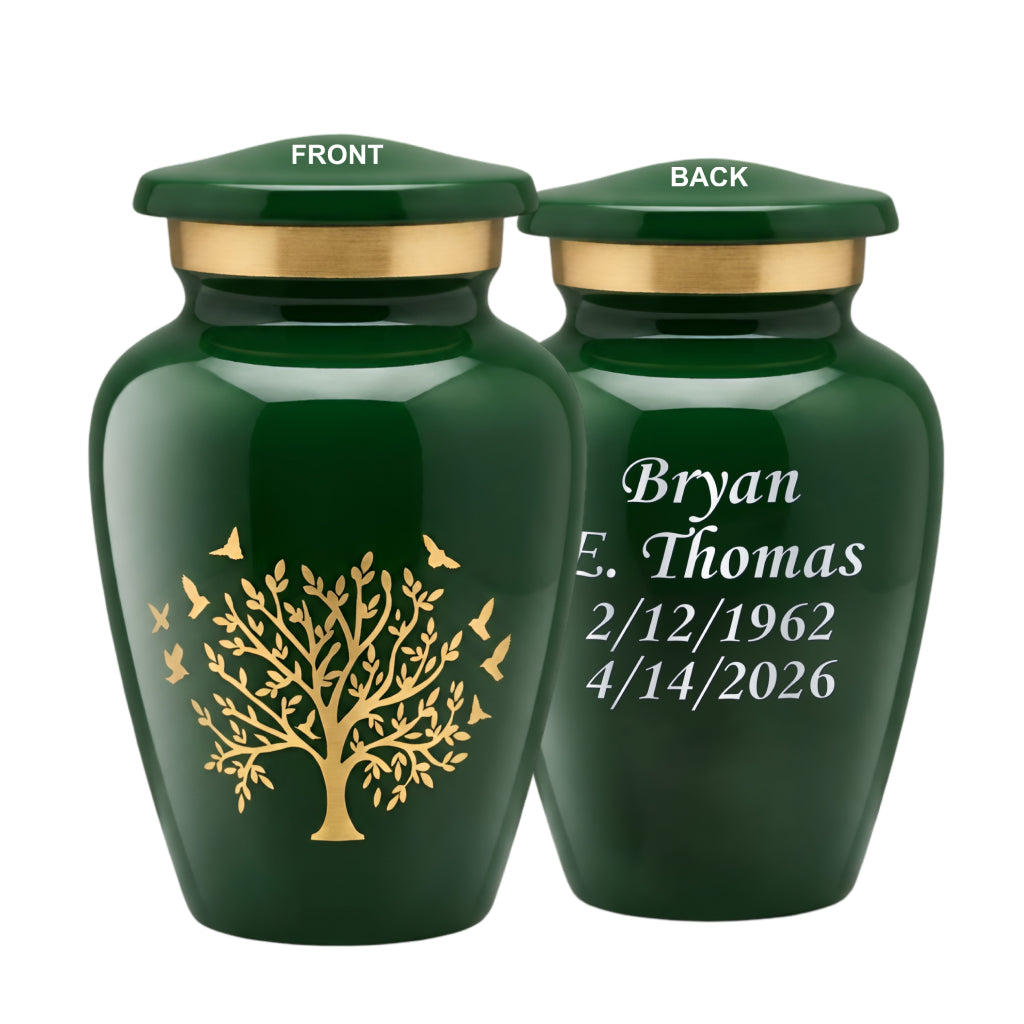 Ornate Tree of Life Motif Urn