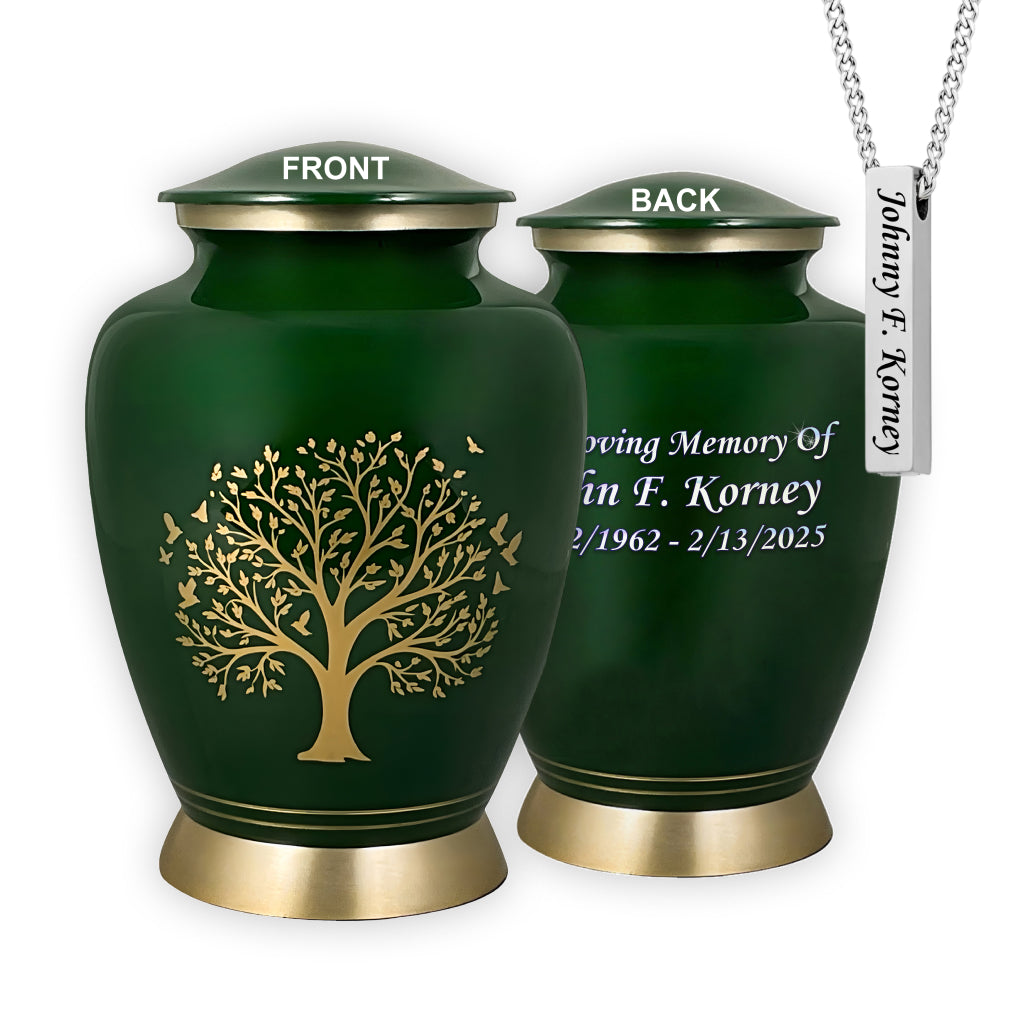 Ornate Tree of Life Motif Urn