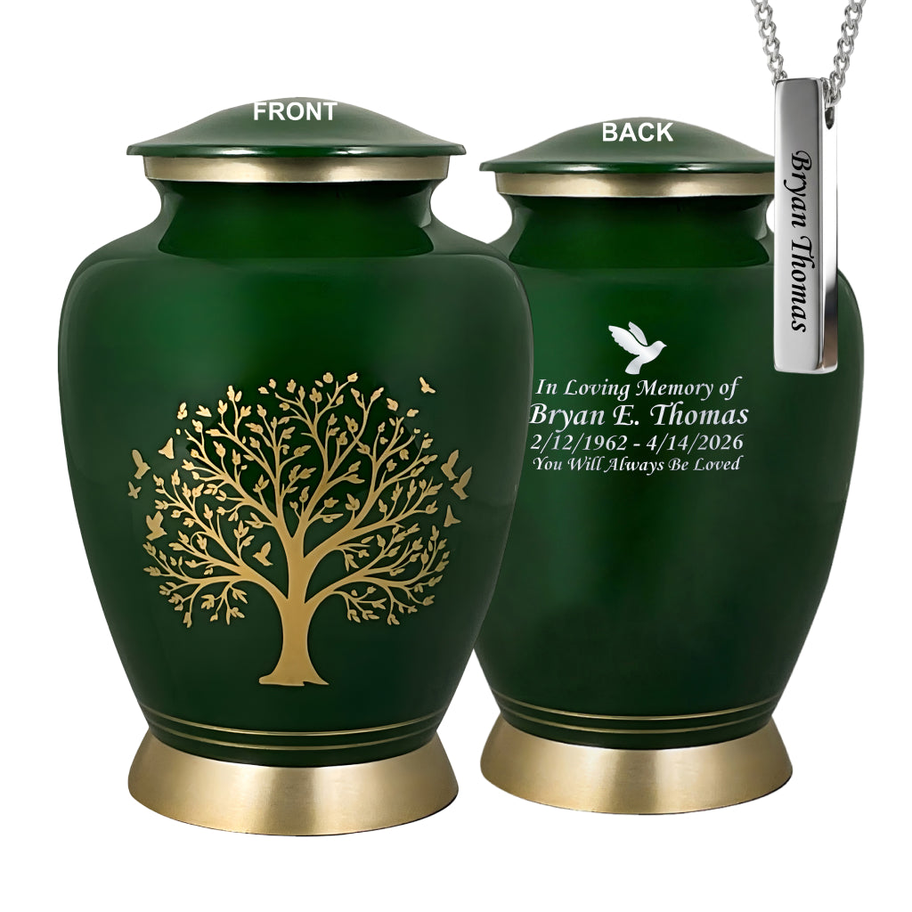 Ornate Tree of Life Motif Urn