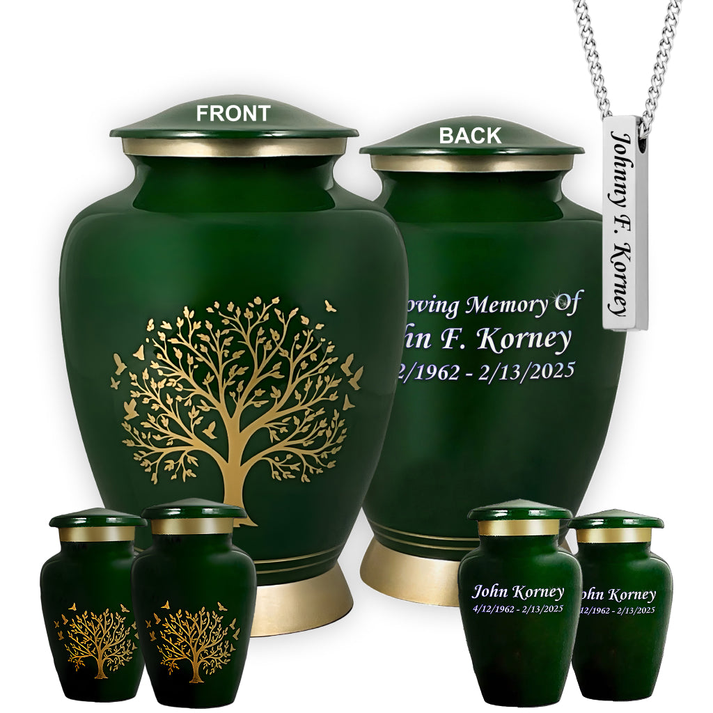 Ornate Tree of Life Motif Urn