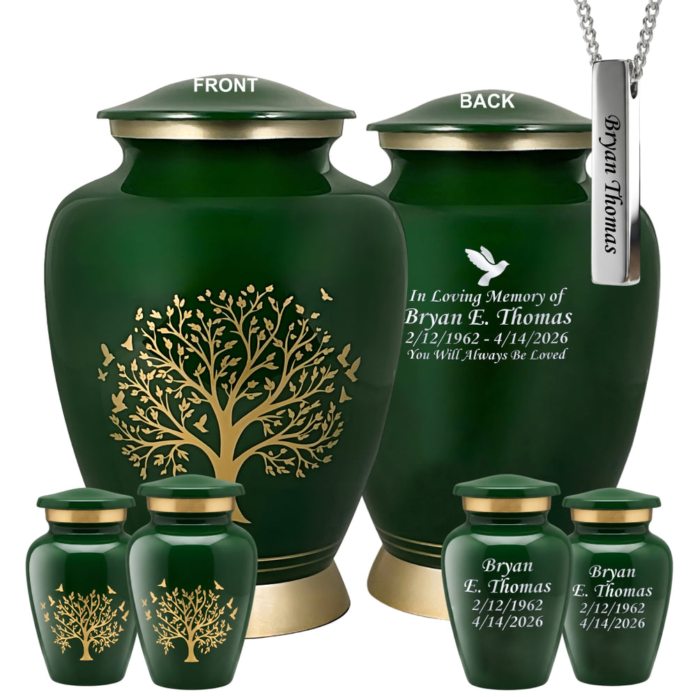 Ornate Tree of Life Motif Urn