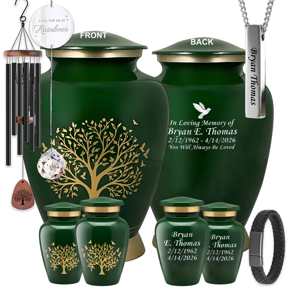 Ornate Tree of Life Motif Urn