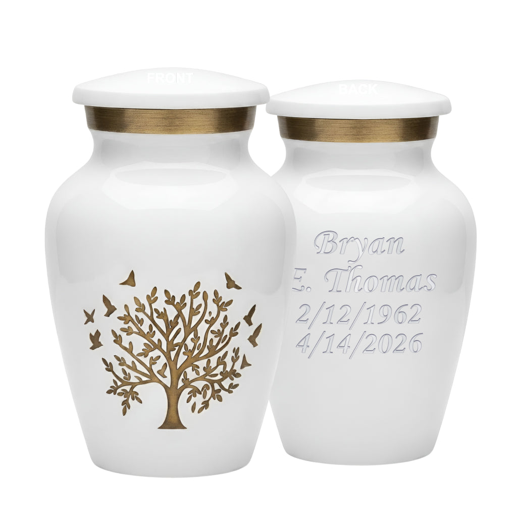 Ornate Tree of Life Motif Urn