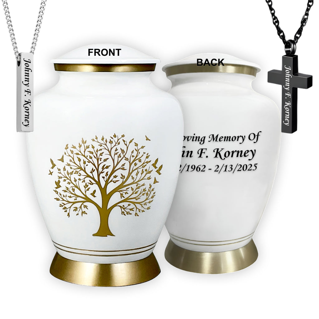 Ornate Tree of Life Motif Urn