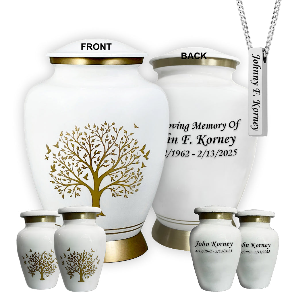 Ornate Tree of Life Motif Urn