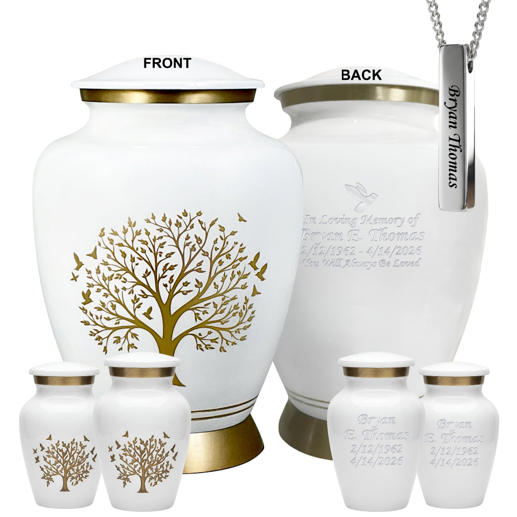 Ornate Tree of Life Motif Urn