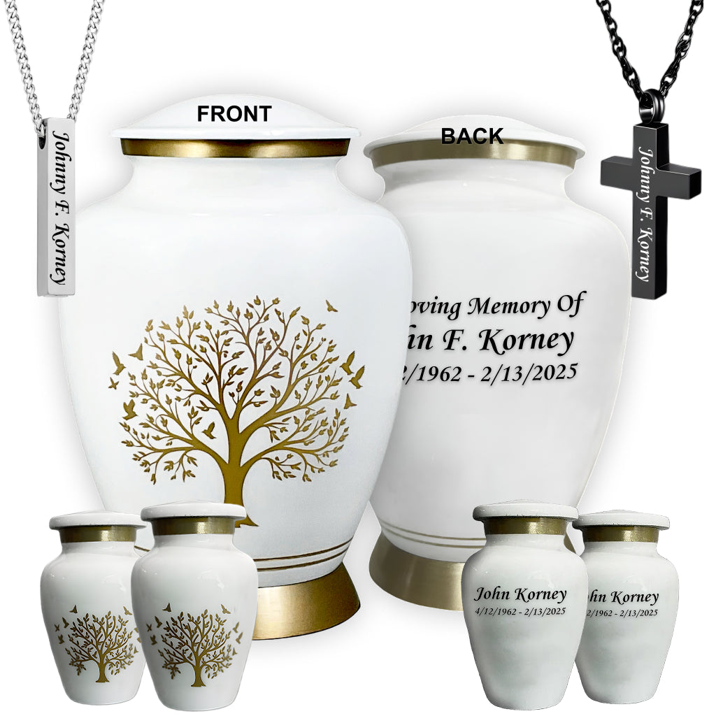 Ornate Tree of Life Motif Urn