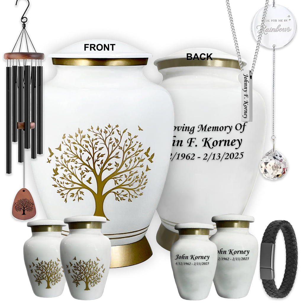 Ornate Tree of Life Motif Urn