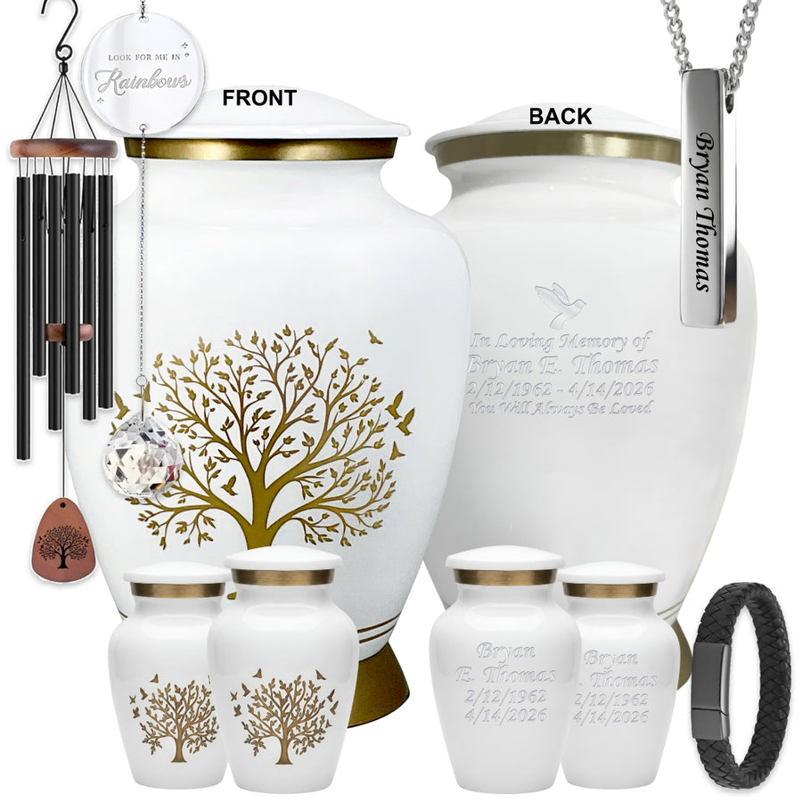 Ornate Tree of Life Motif Urn