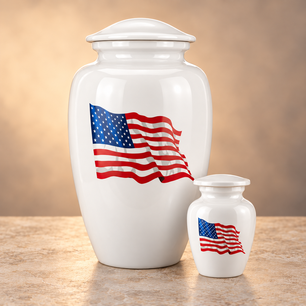 American Flag Tribute Urn