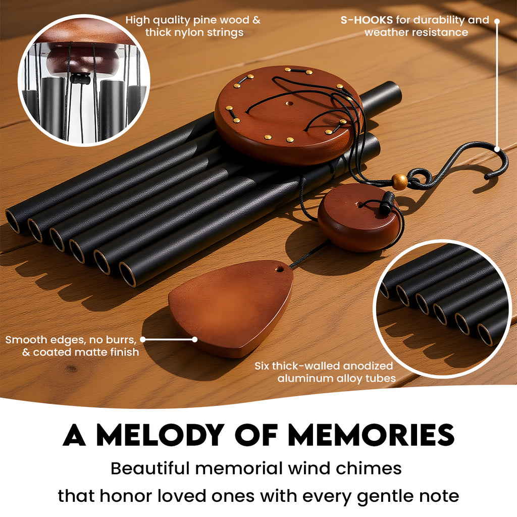 Personalised Memorial Wind Chime and Necklace Set