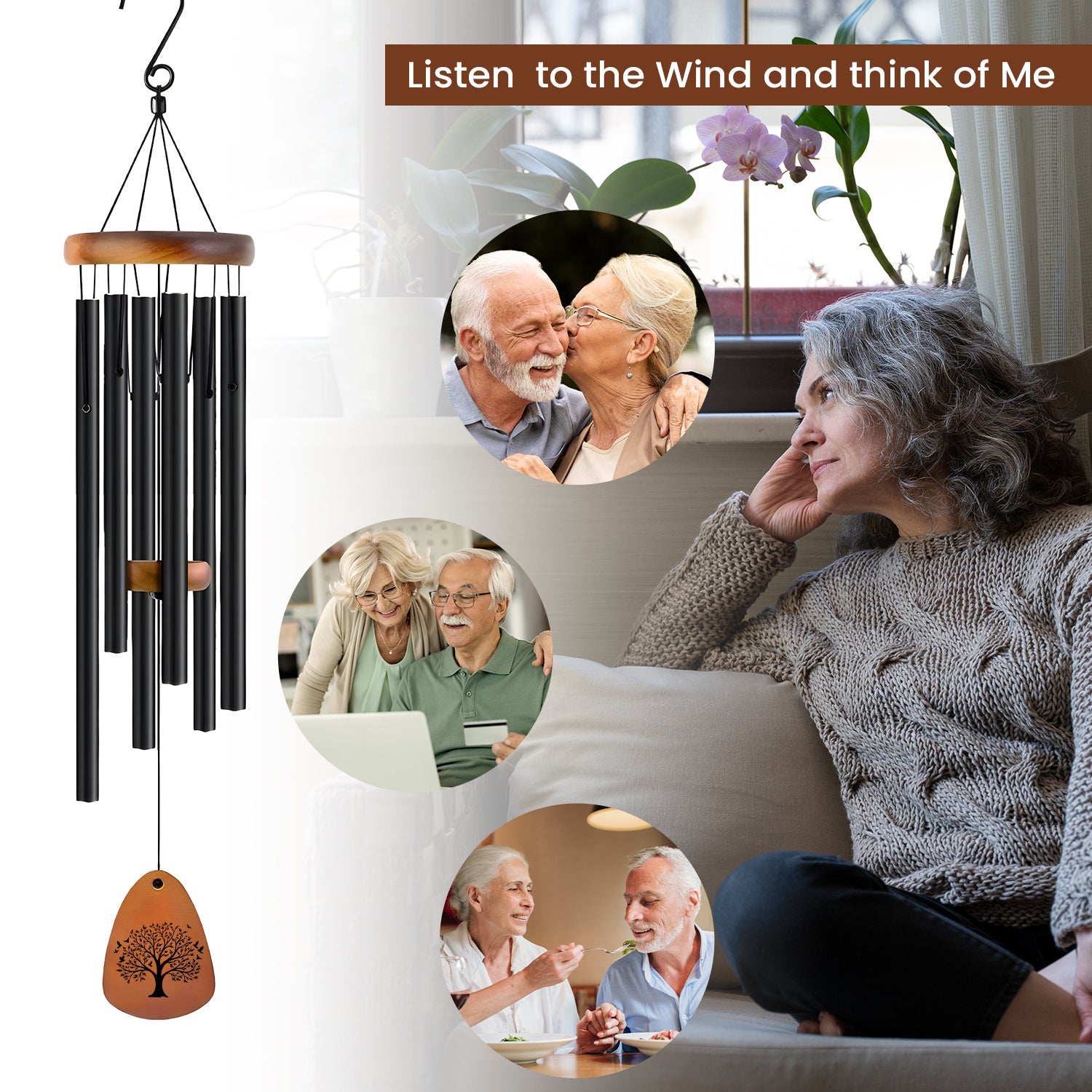 Personalised Memorial Wind Chime and Necklace Set