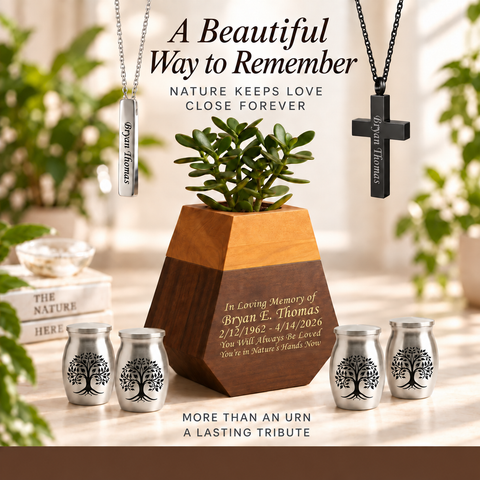 Wooden Plant Cremation Urn