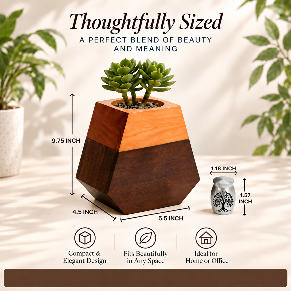 Wooden Plant Cremation Urn