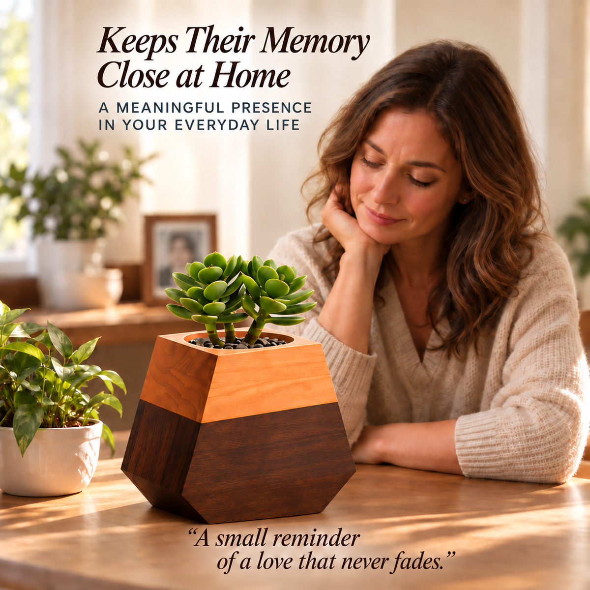 Wooden Plant Cremation Urn