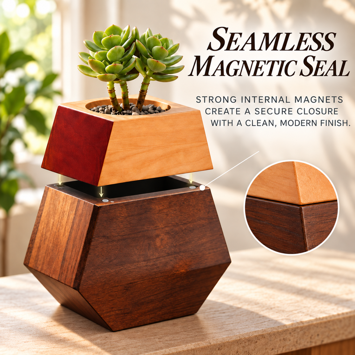 Wooden Plant Cremation Urn