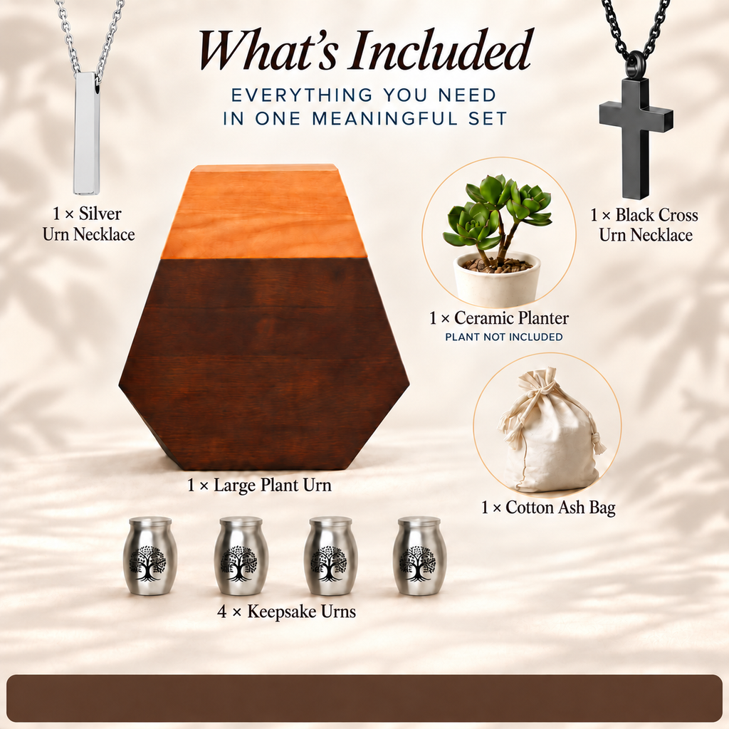 Wooden Plant Cremation Urn