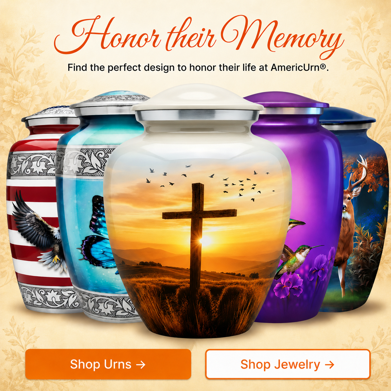 Cross Cremation Urn