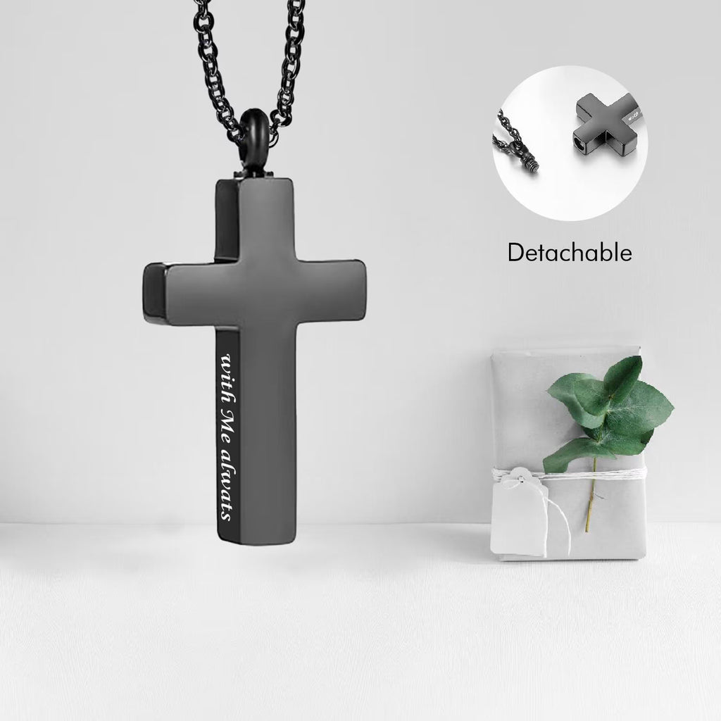 Cross Cremation Keepsake Necklace
