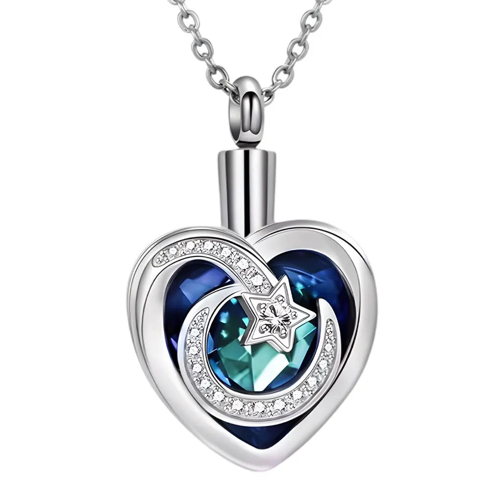 Moon And Star Crystal Necklace