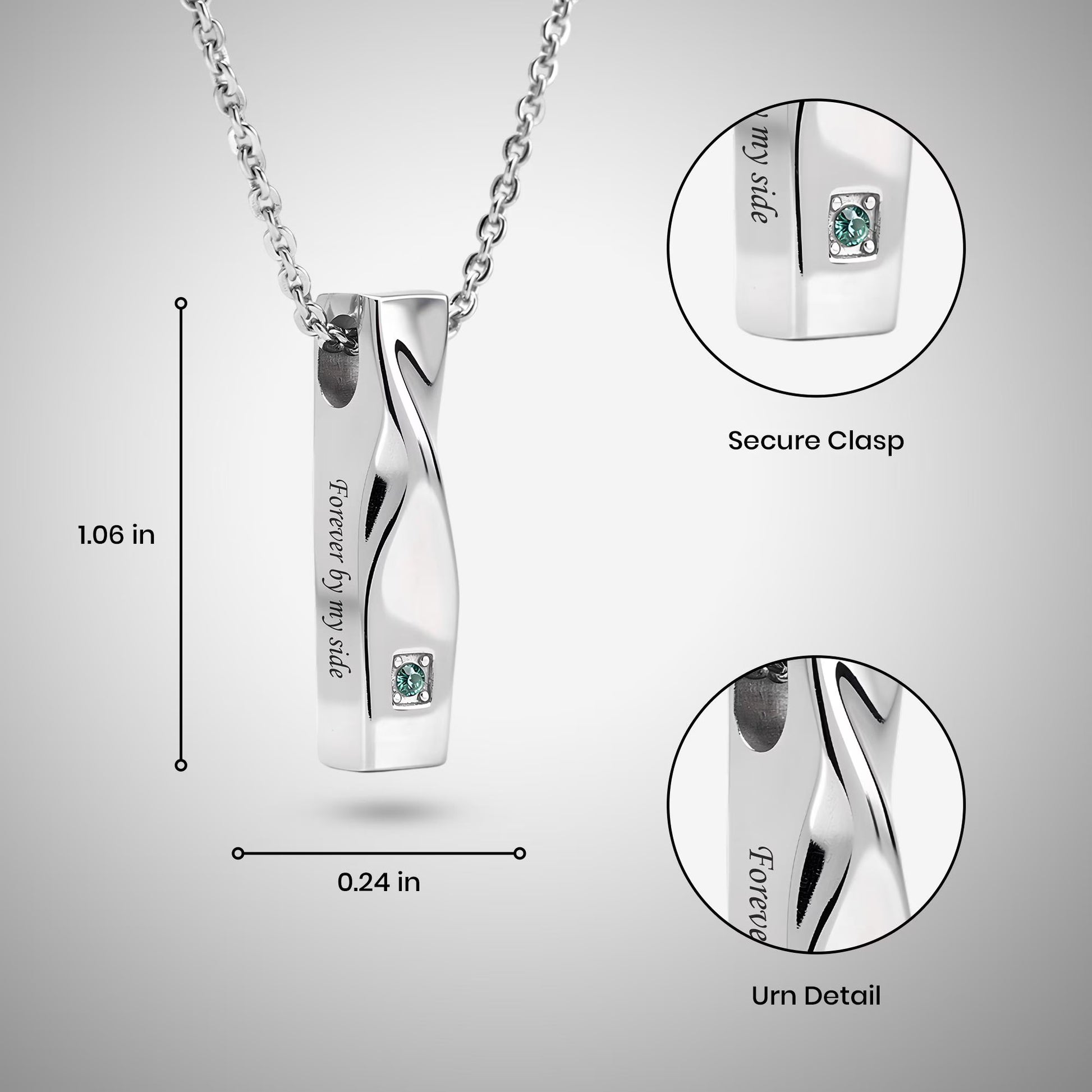 Cube Twist Necklace with Crystal Stone