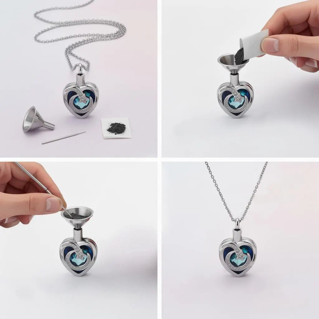Moon And Star Crystal Necklace