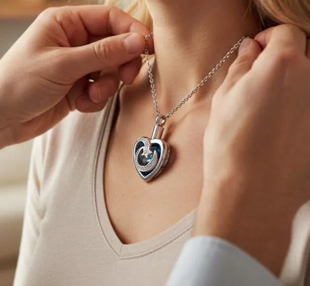 Moon And Star Crystal Necklace